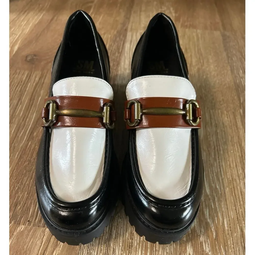 SM New York Chunky Lug Sole Loafers Platform Horsebit Colorblock Y2K 8.5